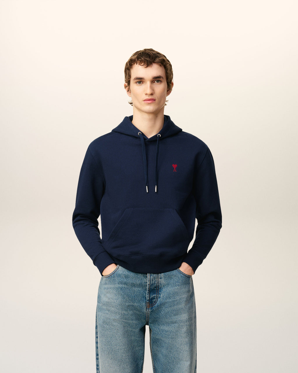 Hoodie Bleu Marine Ami de Coeur En Coton