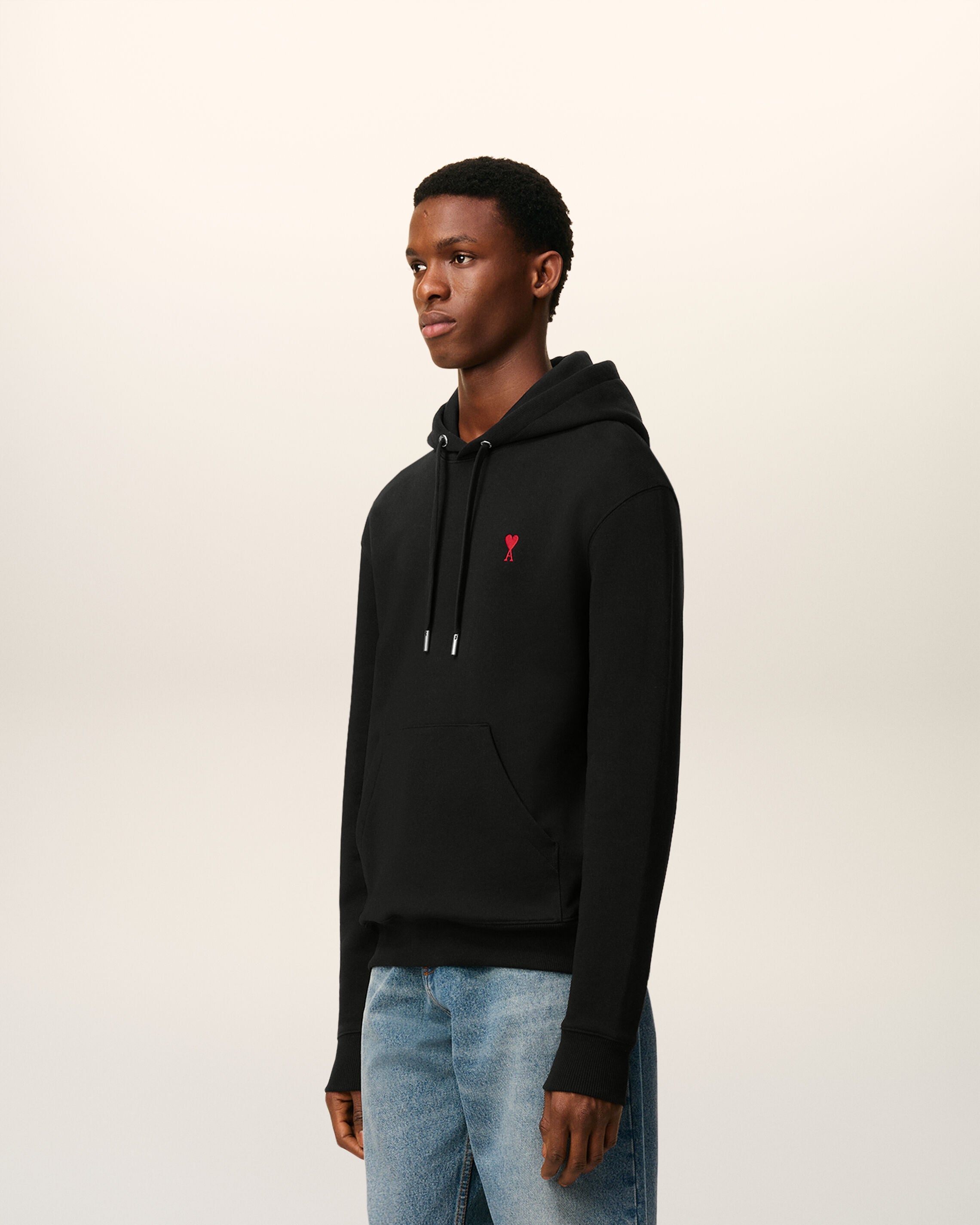 Hoodie Noir Ami de Coeur En Coton