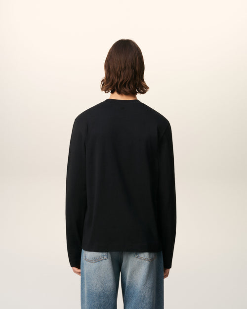 T-Shirt Noir Manches Longues Ami de Coeur En Coton