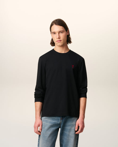 T-Shirt Noir Manches Longues Ami de Coeur En Coton