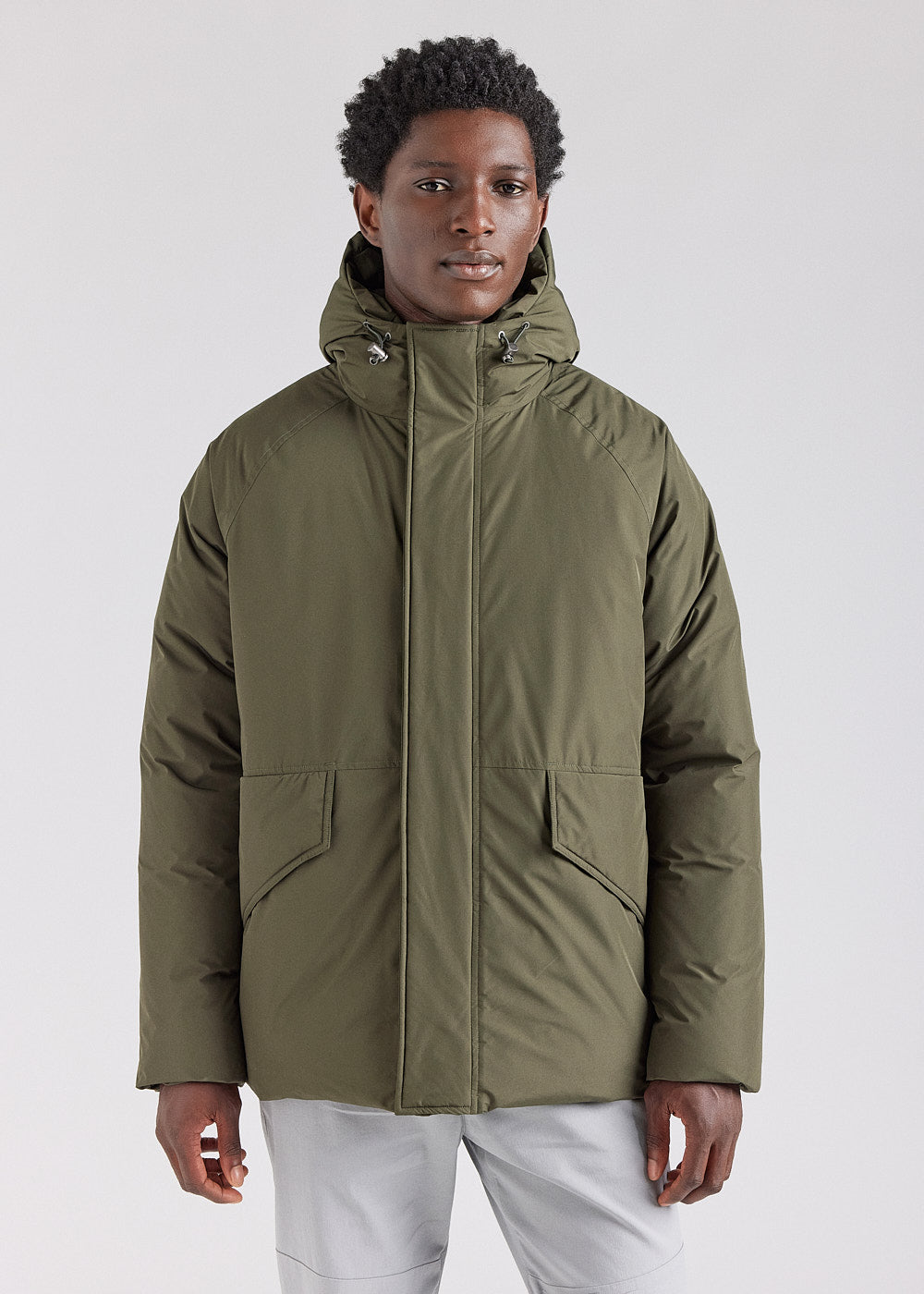 Parka courte homme Pyrenex Covert en duvet naturel Deep khaki