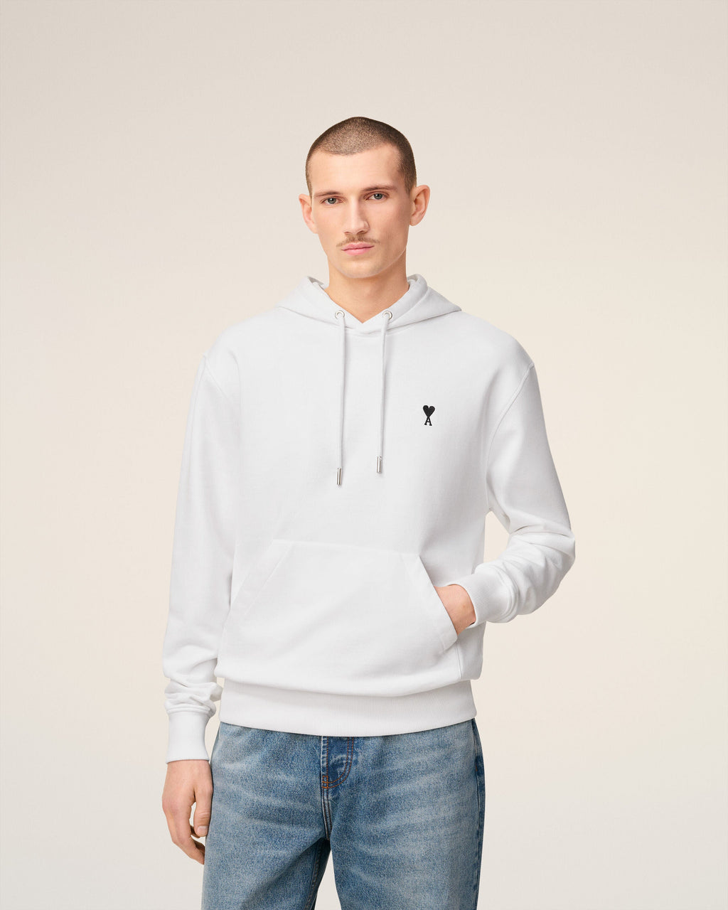 Hoodie Blanc Ami De Coeur En Coton