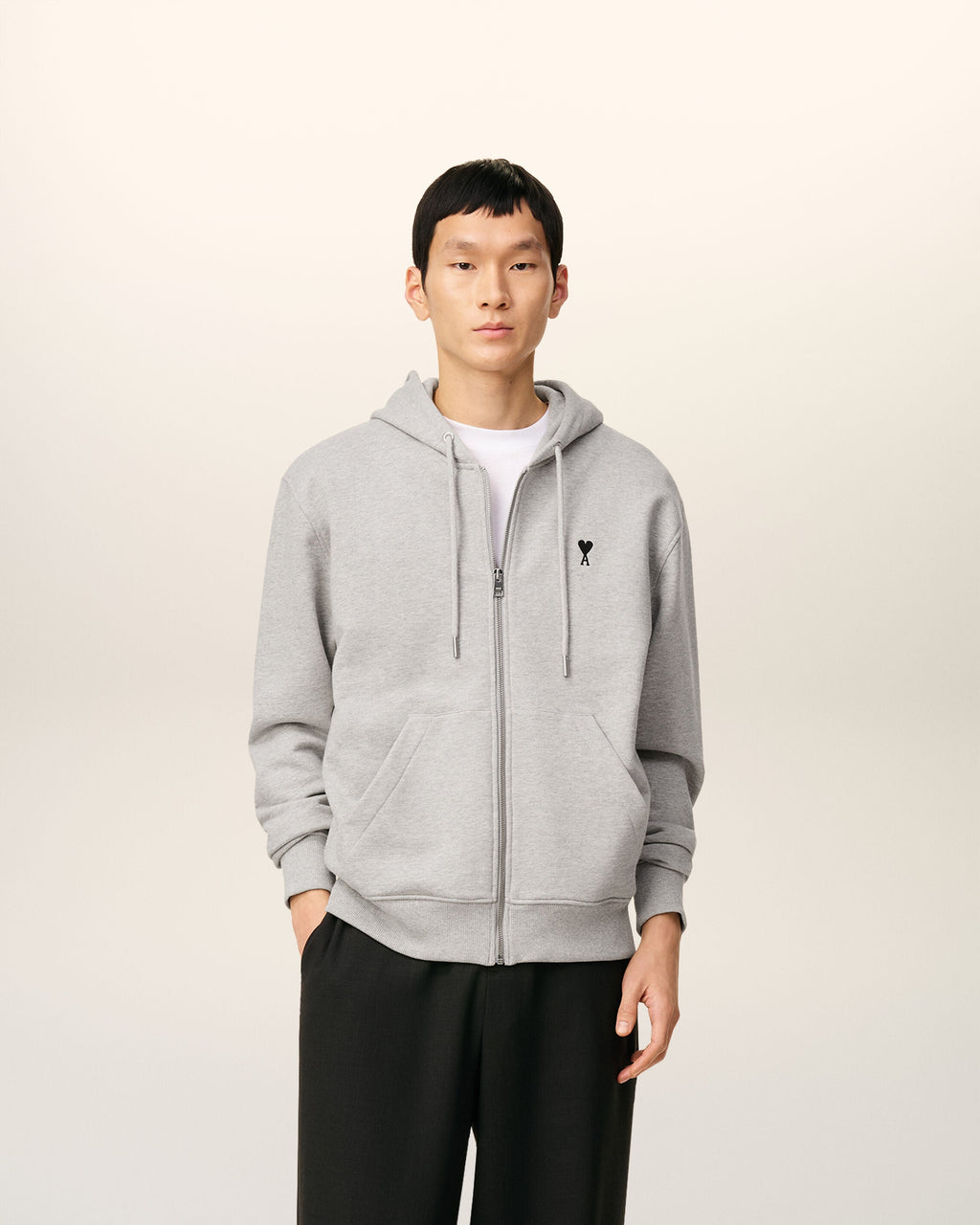 Hoodie Gris Zippé Ami De Coeur En Coton