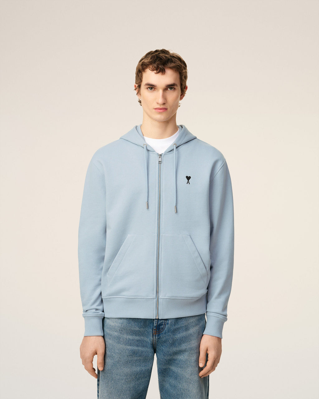 Hoodie Bleu Zippé Ami De Coeur En Coton
