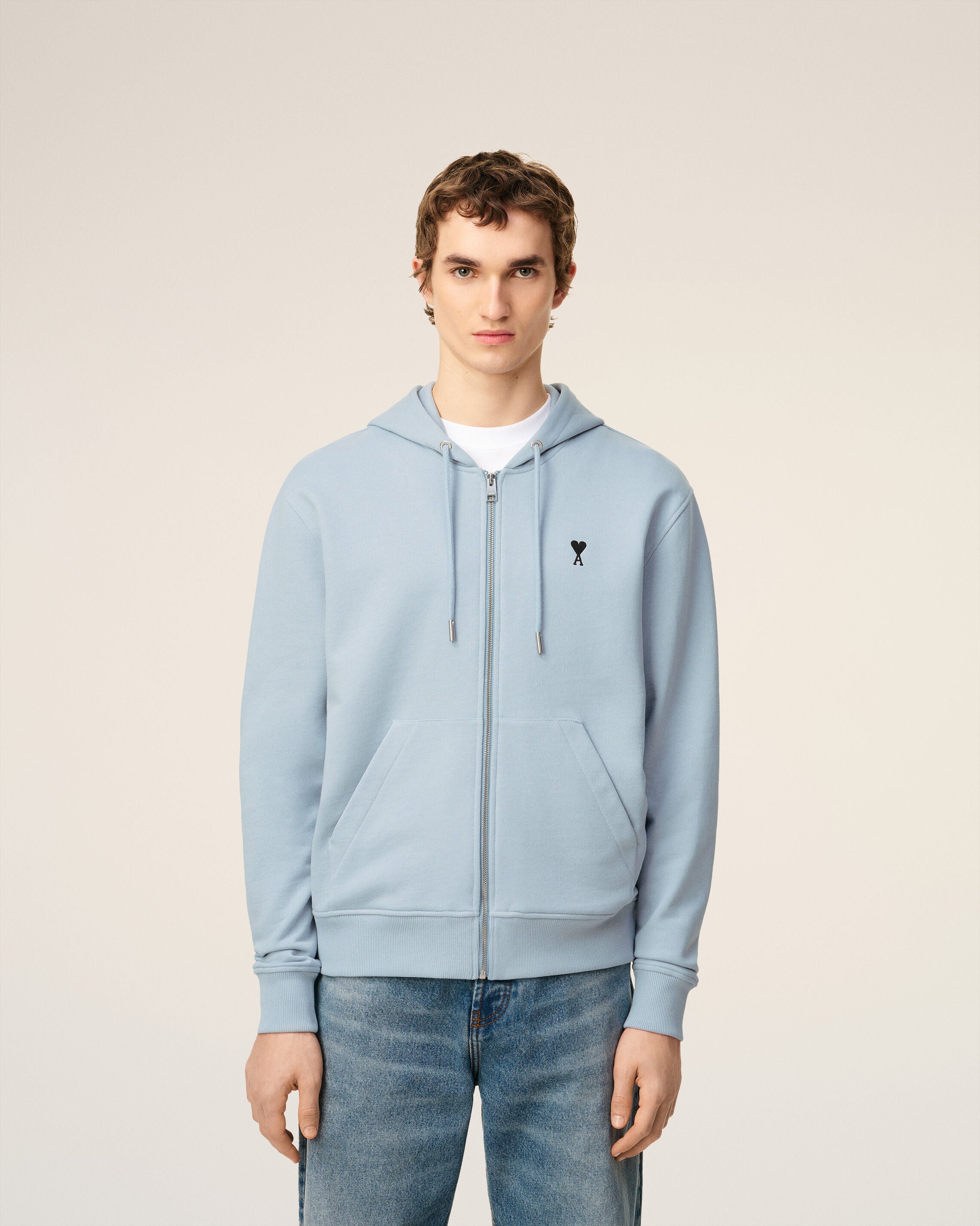 Hoodie Bleu Zippé Ami De Coeur En Coton