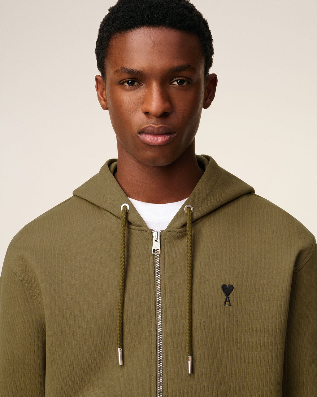 Hoodie Vert Zippé Ami De Coeur En Coton