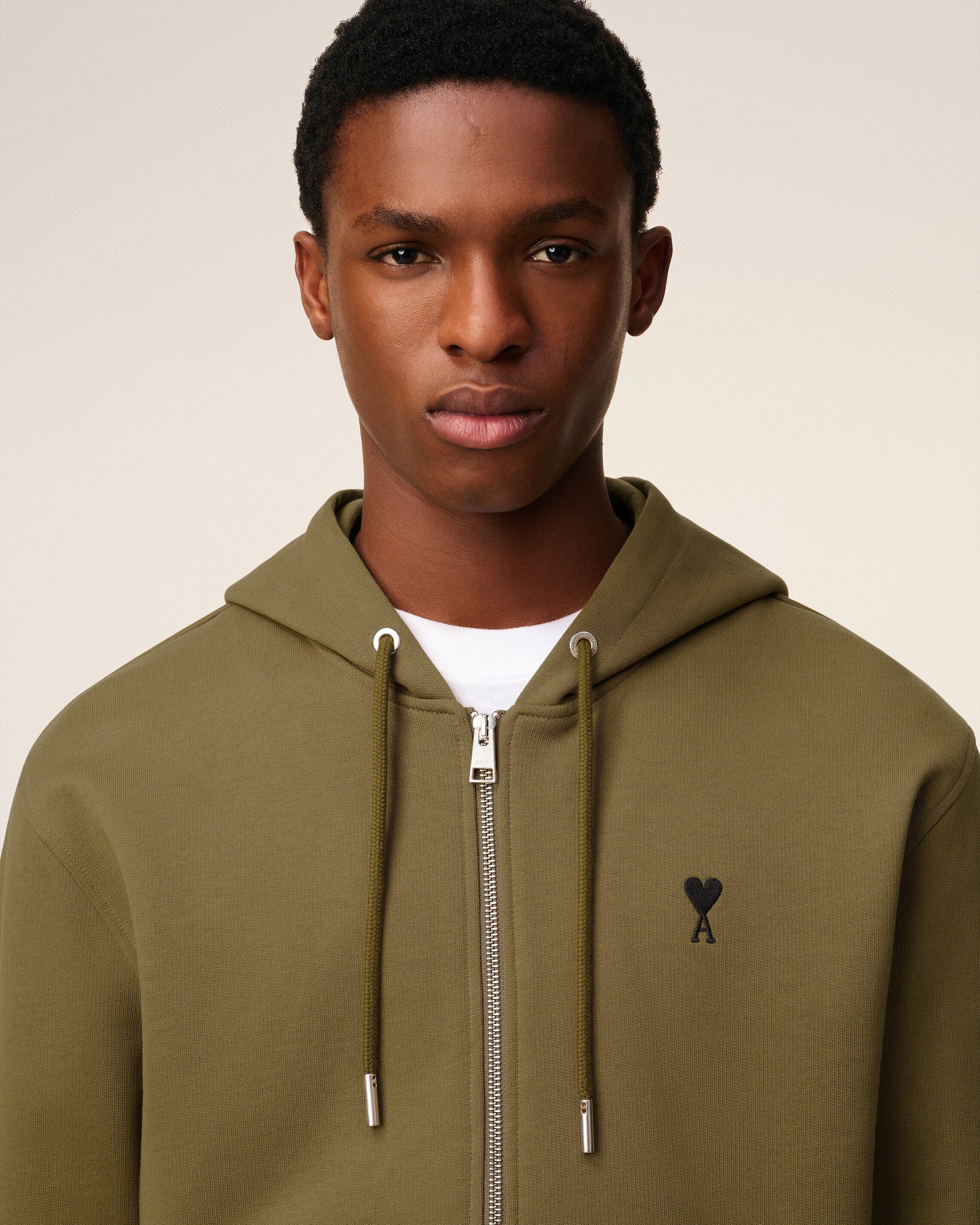 Hoodie Vert Zippé Ami De Coeur En Coton