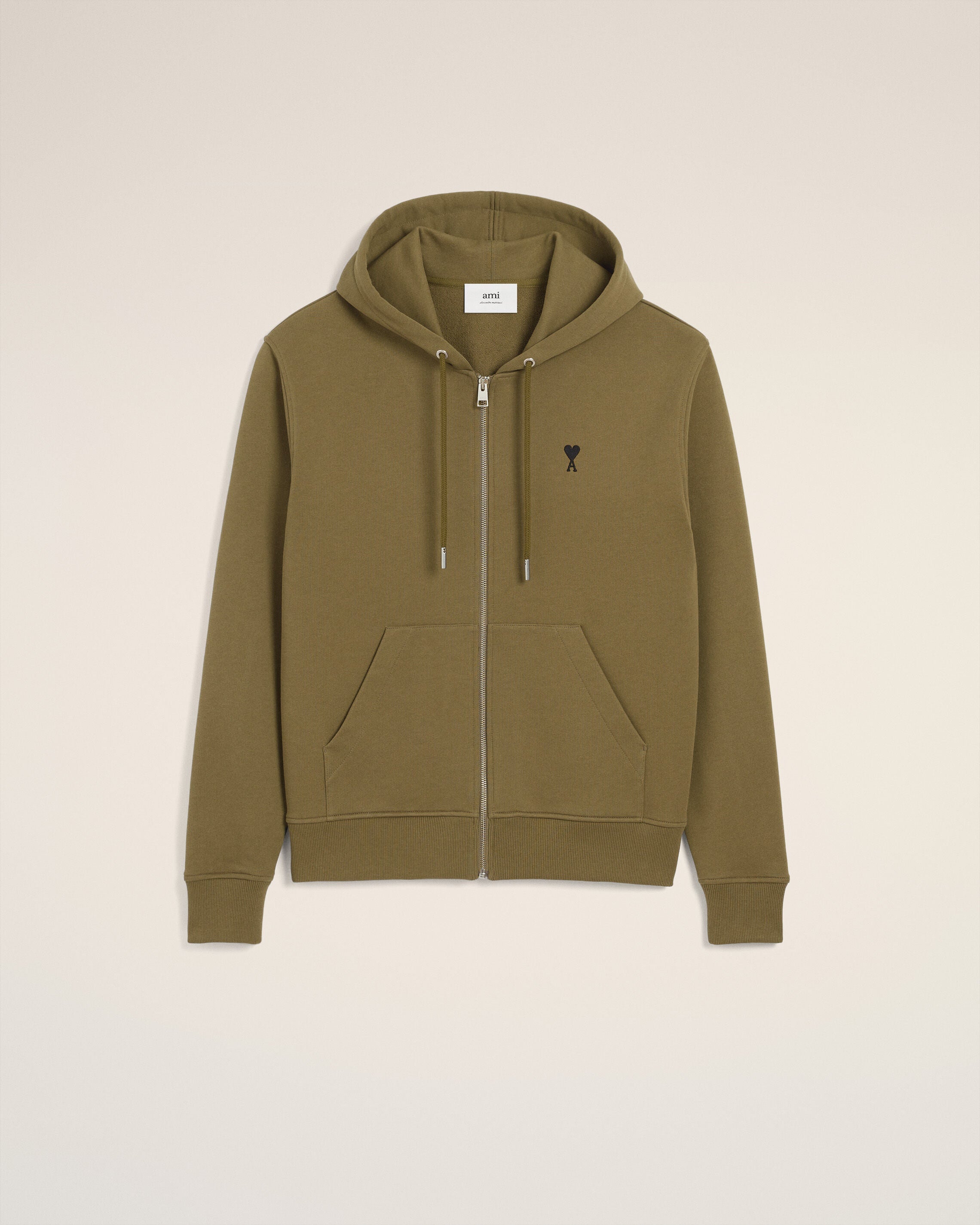 Hoodie Vert Zippé Ami De Coeur En Coton