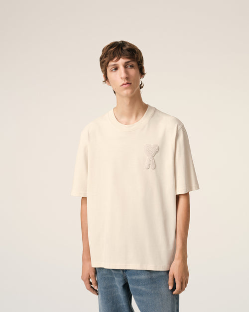 T-Shirt Beige Patch Ami de Coeur En Coton