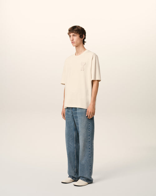 T-Shirt Beige Patch Ami de Coeur En Coton
