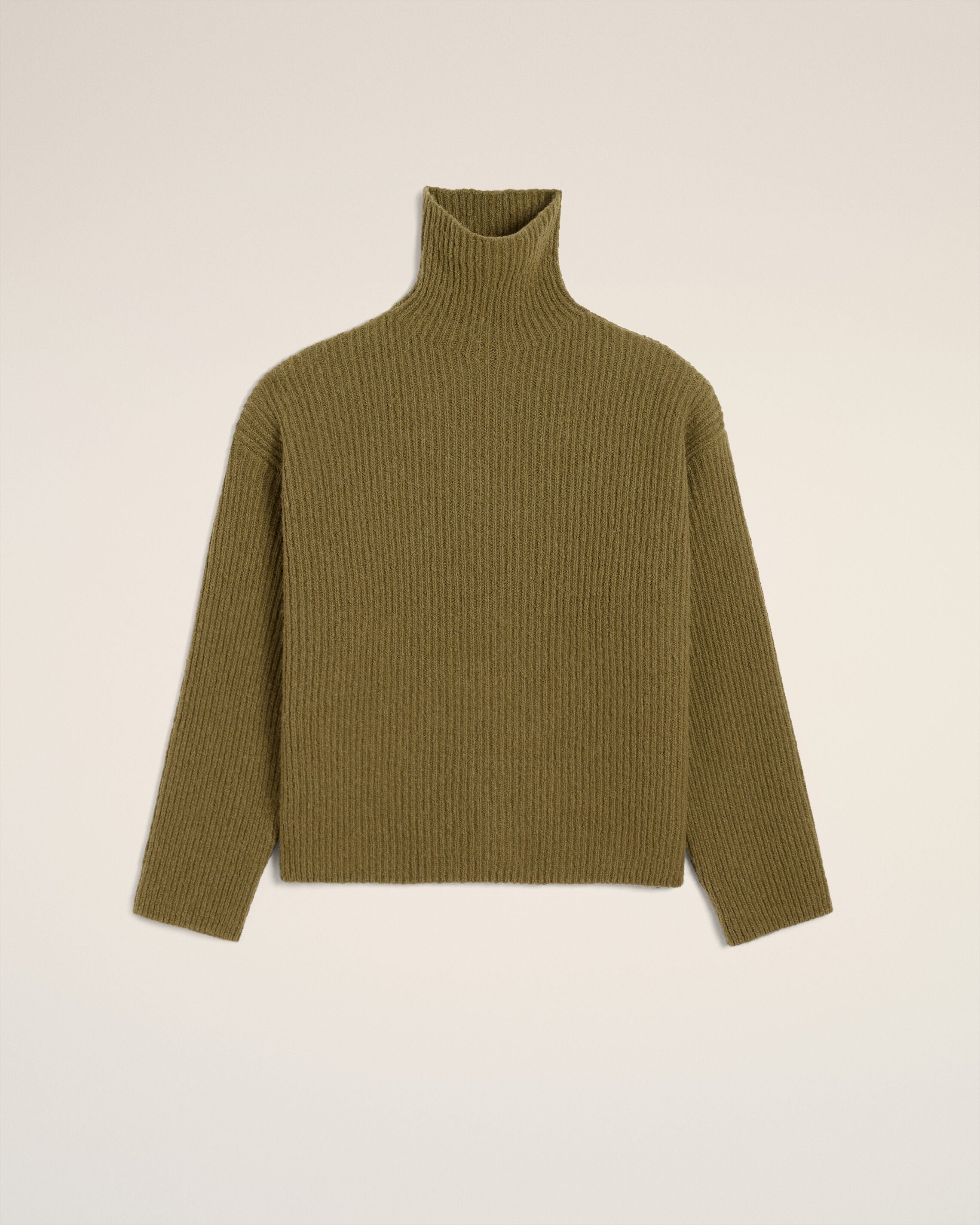 Pull Blanc Col Cheminée En Laine