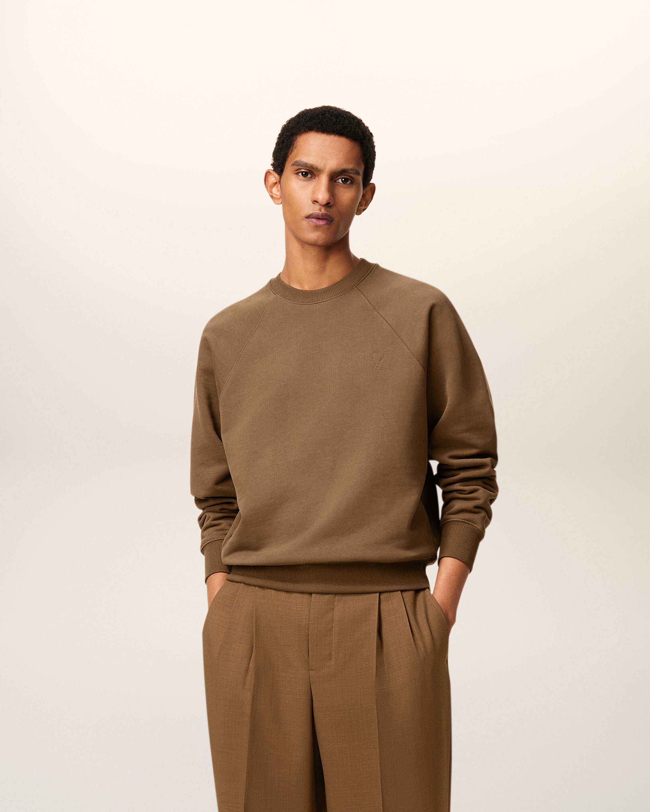 Sweatshirt Marron Ami De Coeur En Coton