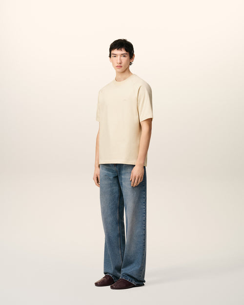 T-shirt Blanc Manches Courtes En Coton