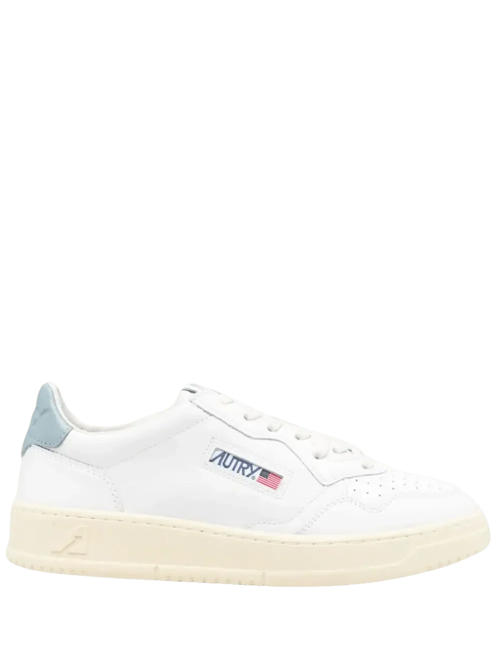 AUTRY - BASKETS MEDALIST LOW EN CUIR BLANC ET DAIM BLEU - Lothaire