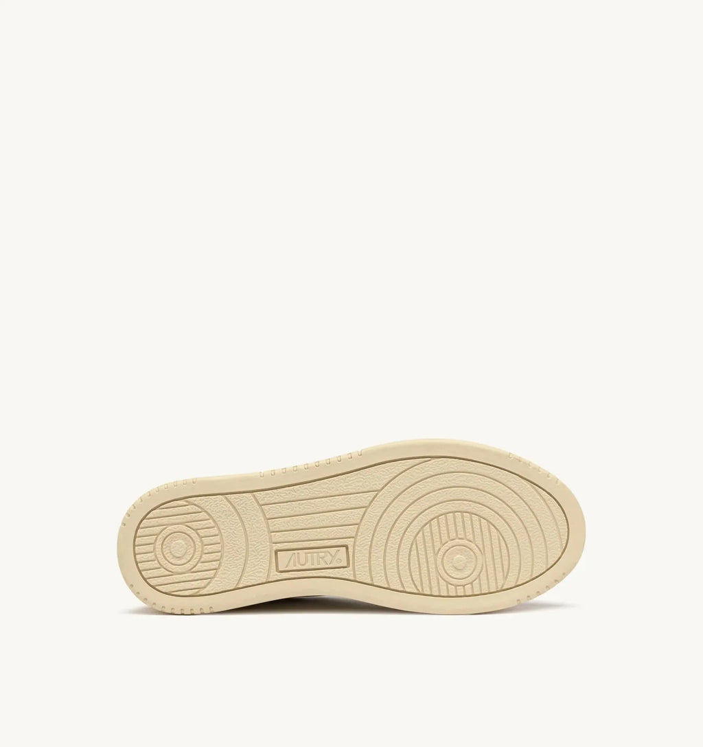 AUTRY - Baskets medalist low en daim et cuir blanc et brown sugar