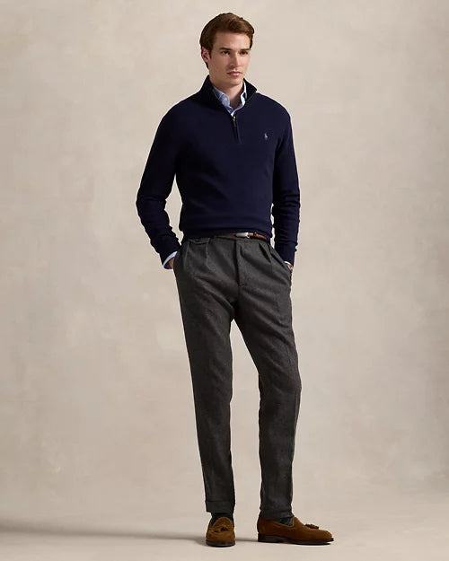 Pull demi-zippé en laine