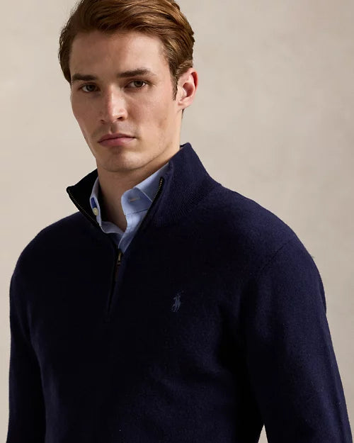 Pull demi-zippé en laine