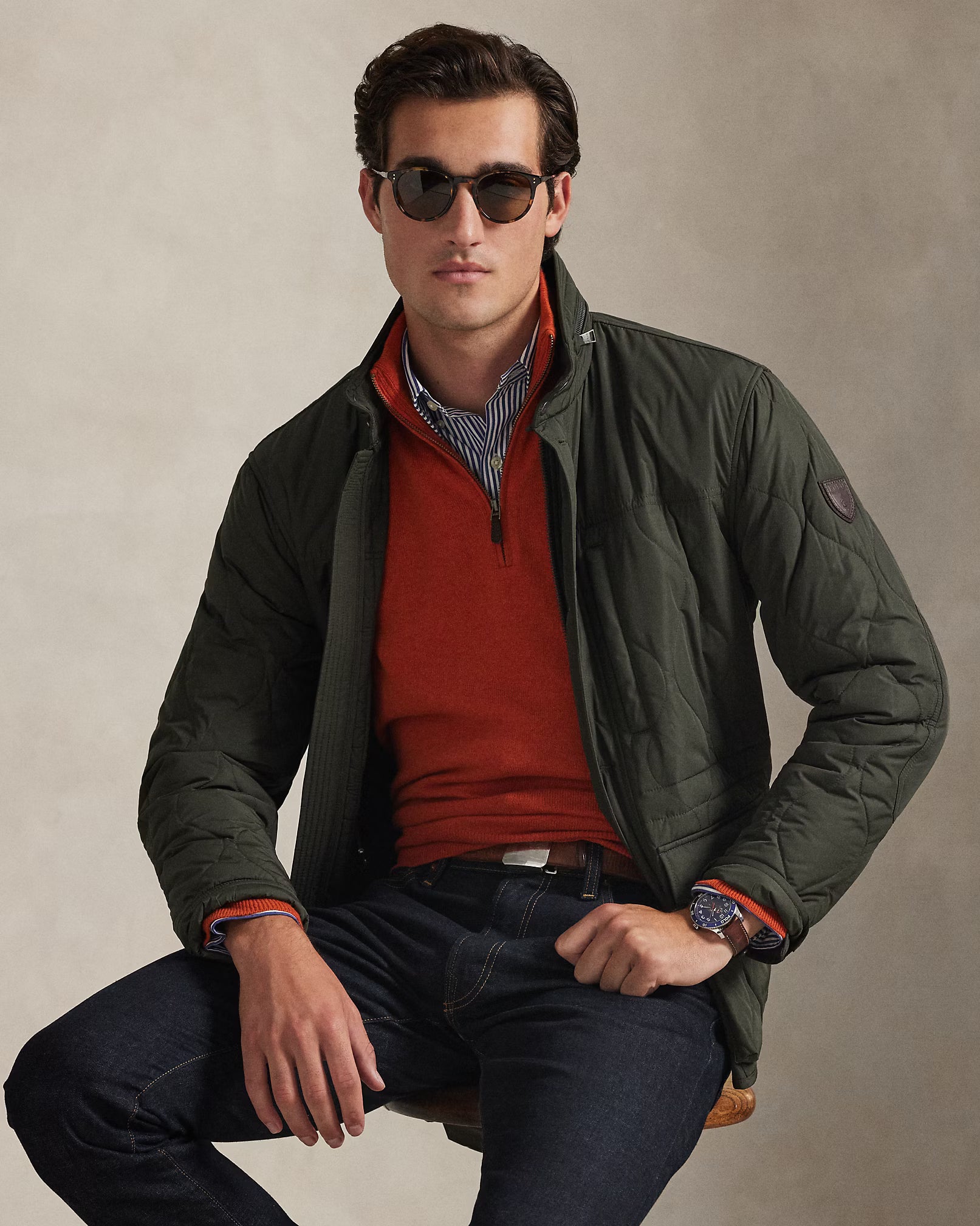 Pull demi-zippé en laine