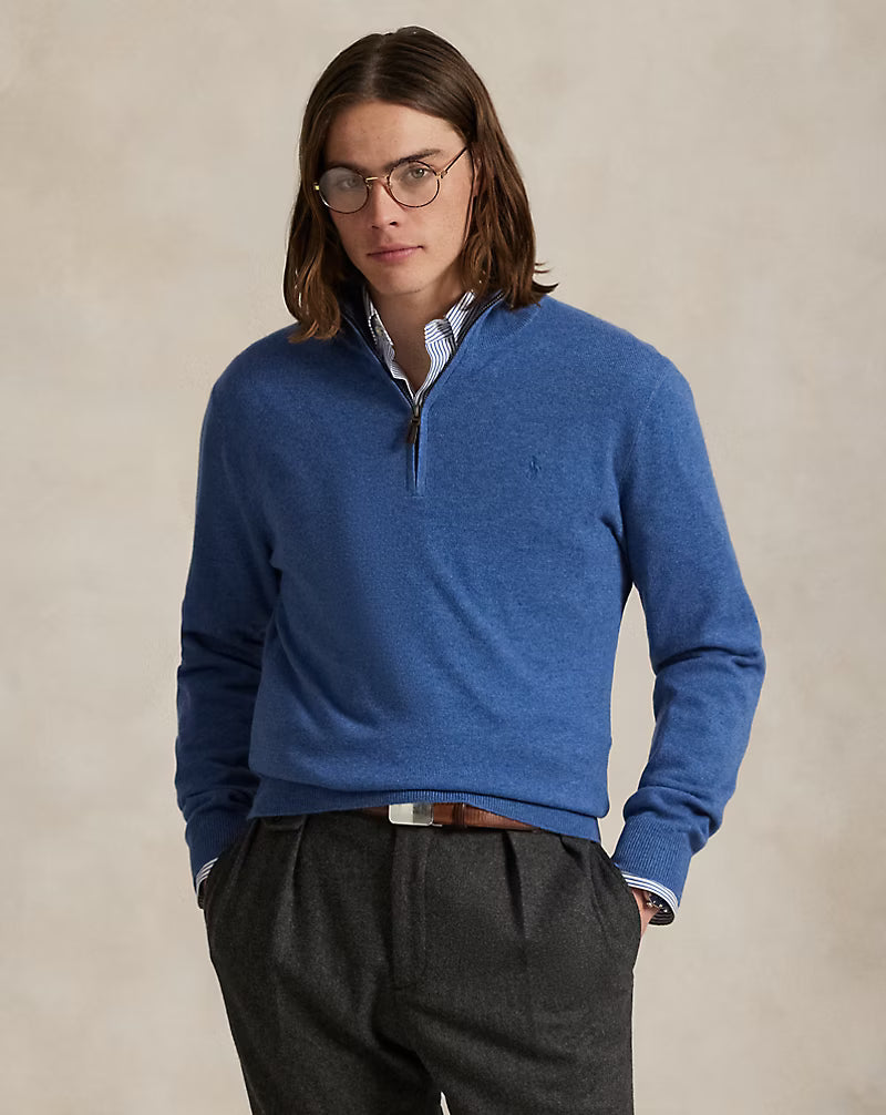 Pull demi-zippé en laine