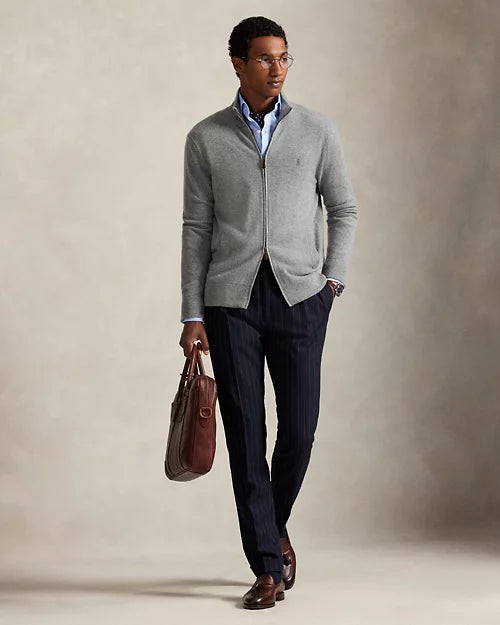 Pull entièrement zippé en laine