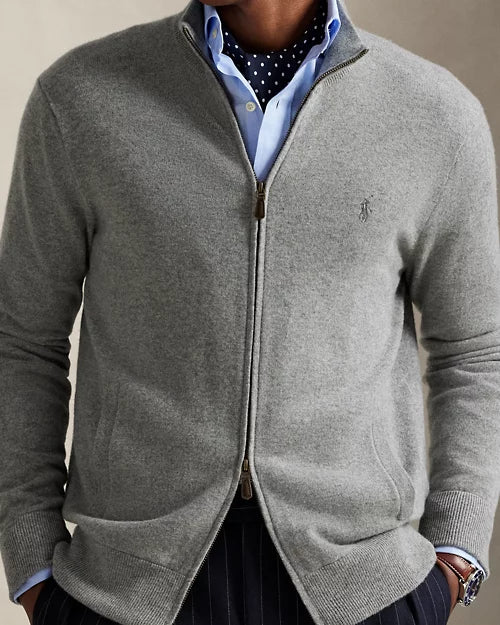 Pull entièrement zippé en laine